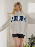 Auburn Tigers Polka Dot Puff Ink Weekend Ash Gray Mock Neck Sweatshirt