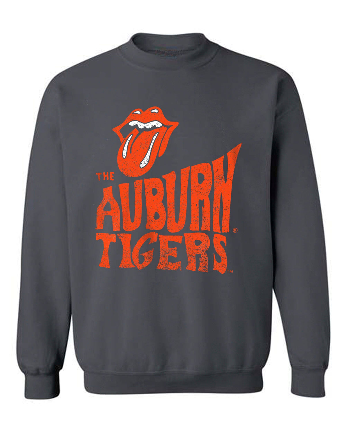 Rolling Stones Auburn Tigers Dazed Charcoal Thrifted Sweatshirt