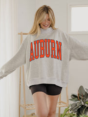 Auburn Tigers Double Tall Boy Gray Mock Neck Reversible Sweatshirt