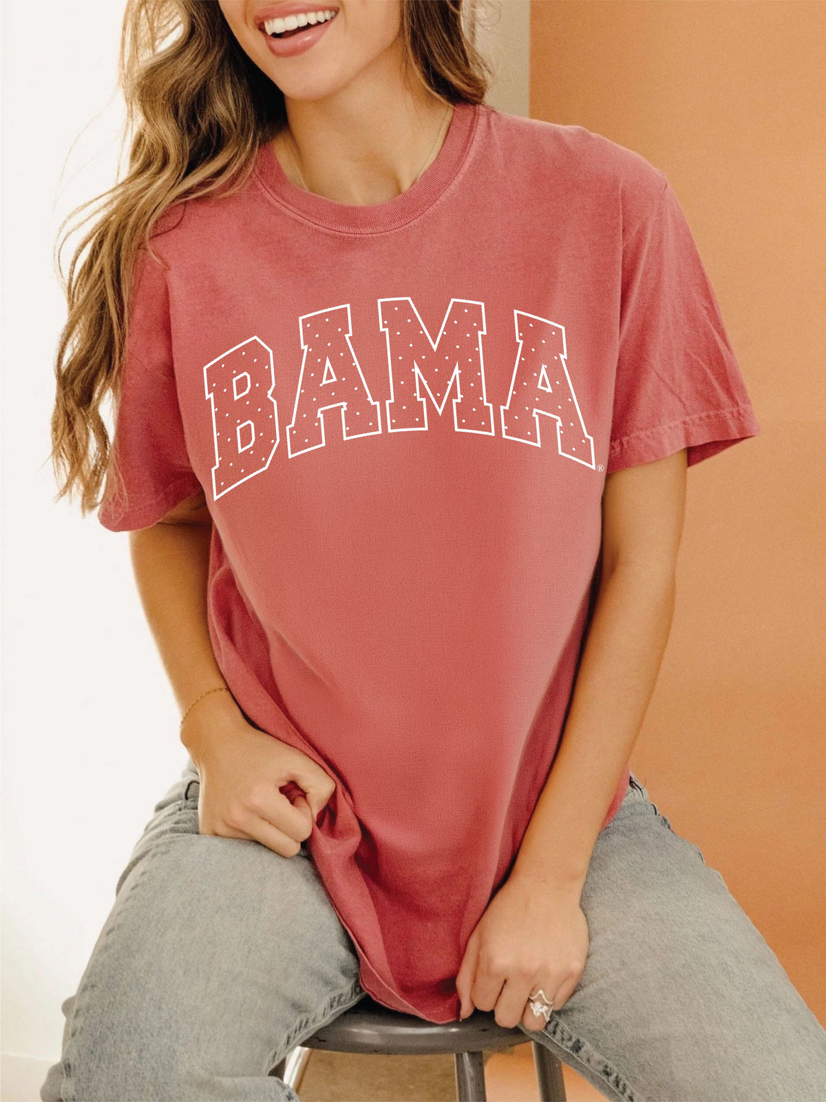 Alabama Crimson Tide Polka Dot Puff Ink Crimson CC Tee