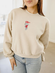 Bama Crimson Tide Mascot Flag Natural Sweatshirt