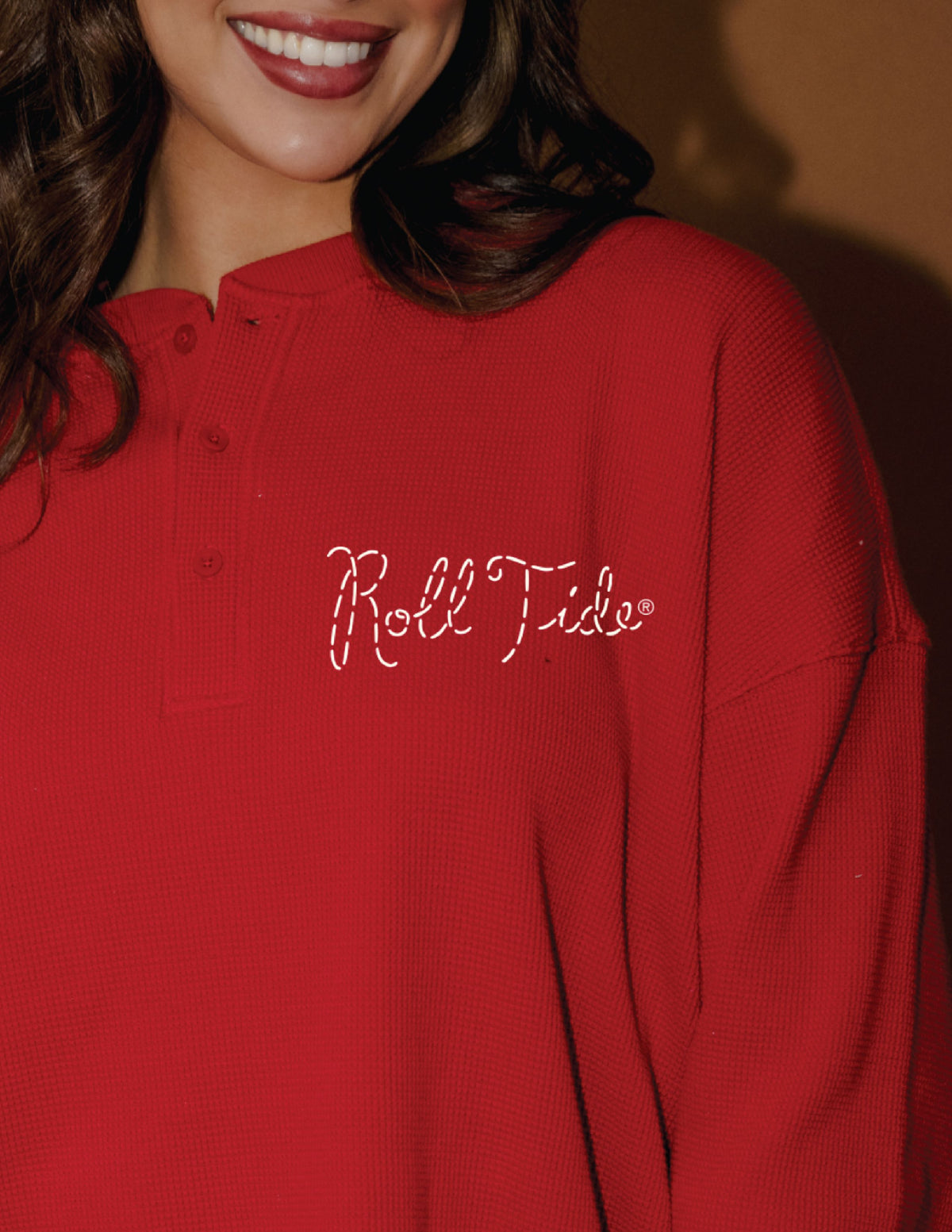 *COMING SOON* Bama Crimson Tide Stitched Red Signature Waffle Top