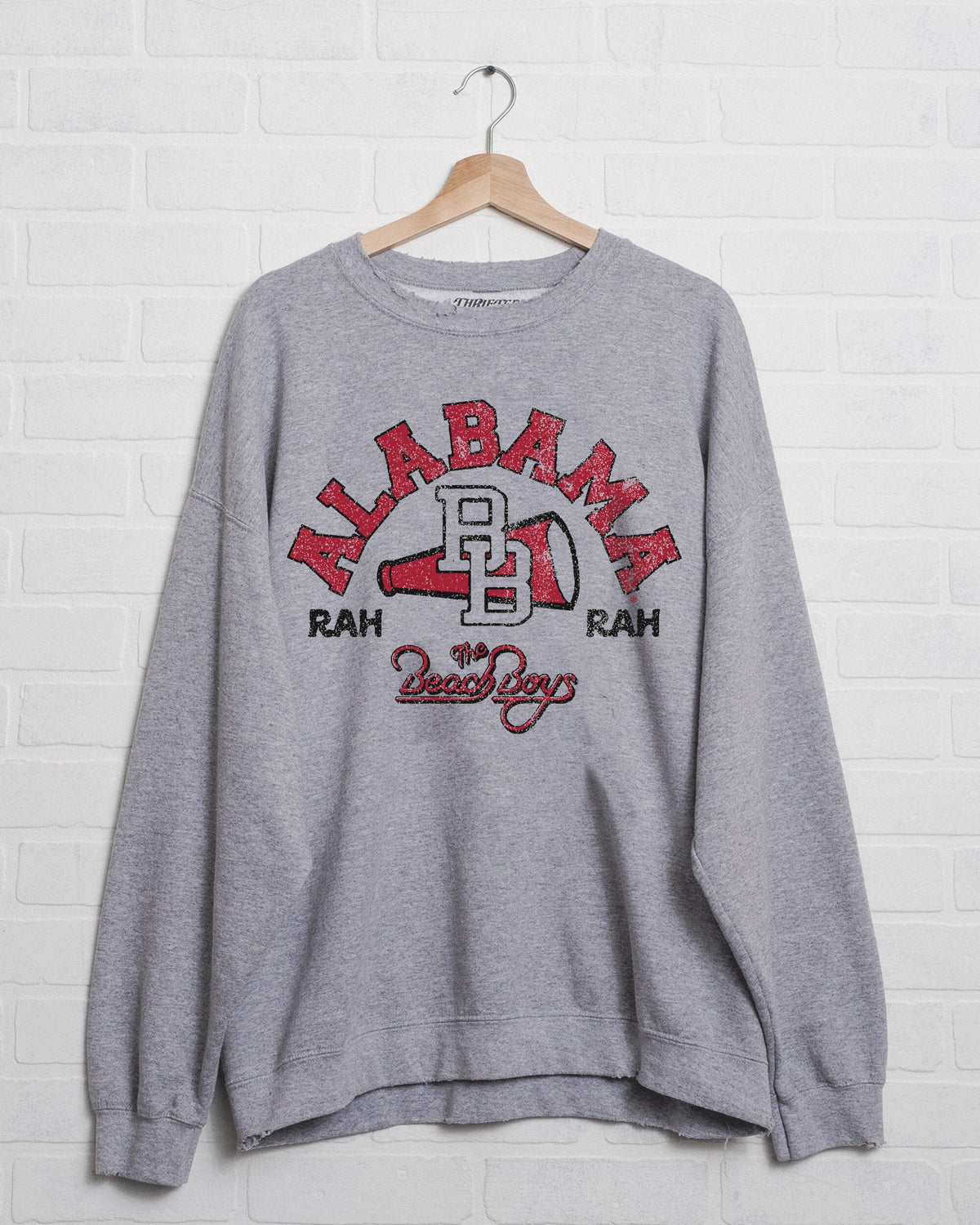 The Beach Boys Bama Cheer Arch Gray Thrifted Sweatshirt