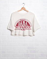 Queen Bama Rock You Off White Cropped Tee