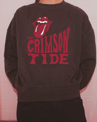 Rolling Stones Bama Crimson Tide Dazed Smoke Oversized Crew Sweatshirt