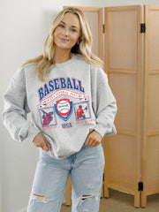 Baseball Patch Gray Thrifted Sweatshirt
