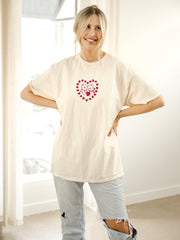 Beary Loved Heart Off White Thrifted Tee