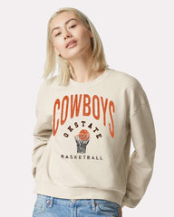 Cowboys Basketball Athletics Bone Fleece Raglan Sweatshirt