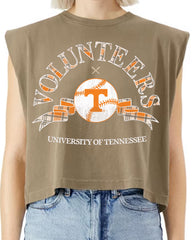 Tennessee Vols Heritage Plaid Baseball Brown Tank