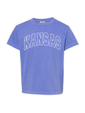 Children's KU Jayhawks Polka Dot Puff Ink Flo Blue CC Tee