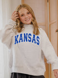 Children's KU Jayhawks Polka Dot Puff Ink Gray Mock Neck Sweatshirt