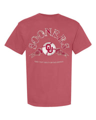 OU Sooners Heritage Plaid Baseball Crimson CC Tee