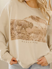 Badlands Bison Sand Thrifted Sweatshirt