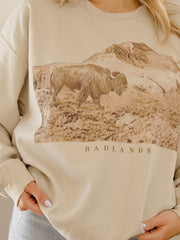 Badlands Bison Sand Thrifted Sweatshirt