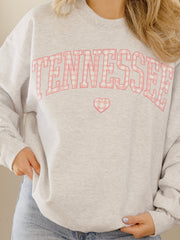 Tennessee Heart Gingham Print Gray Sweatshirt