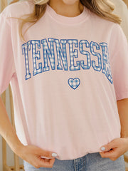 Tennessee Heart Gingham Print Blossom Tee