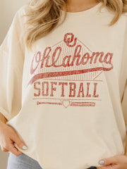 OU Softball Off White Thrifted Tee