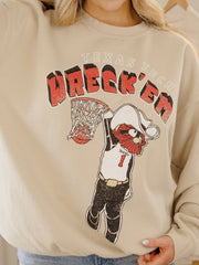 Texas Tech Basketball Mascot Dunk Sand Thrifted Sweatshirt