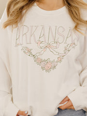 Arkansas Swag White Thrifted Sweatshirt