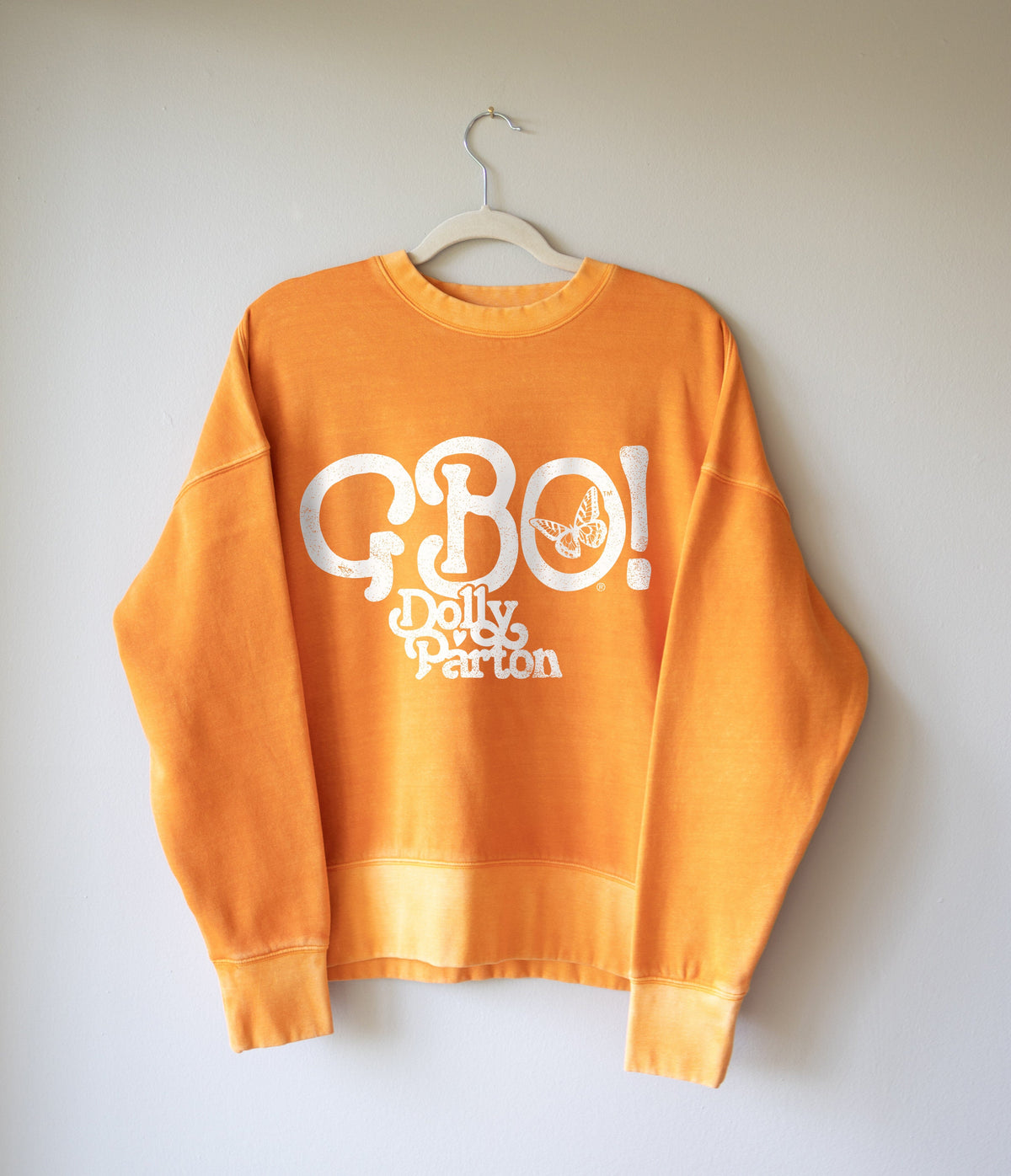Dolly Parton GBO Butterfly Orange Hi-Dive Oversized Crew Sweatshirt