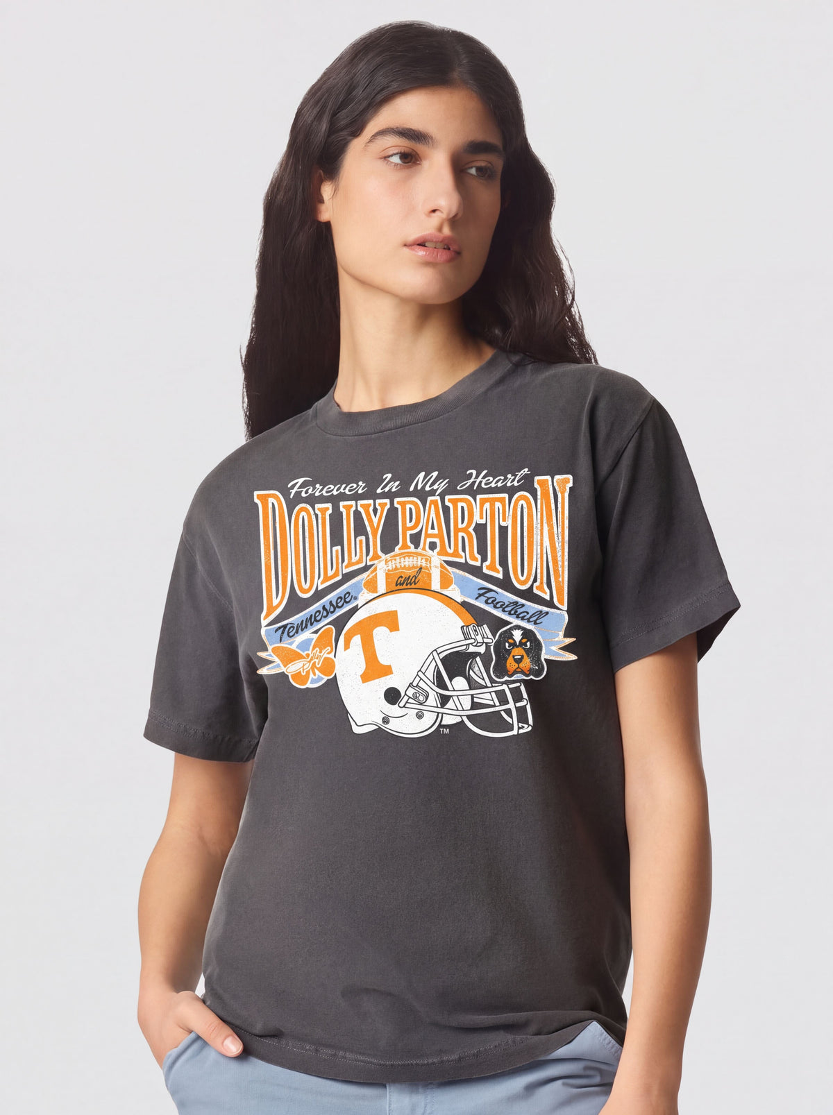 Dolly Parton Tennessee Vols My Heart Helmet Charcoal Tee