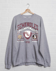 FSU Seminoles Prep Patch Gray Thrifted Sweatshirt