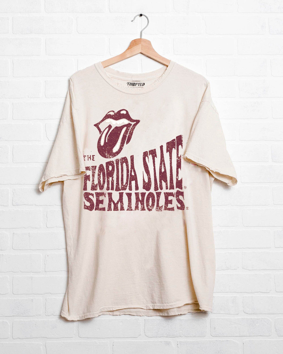 Rolling Stones FSU Seminoles Dazed Off White Thrifted Tee