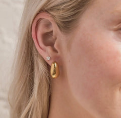 Gold Chunky Teardrop Hoops