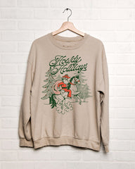 Christmas Howdy Holiday Sand Thrifted Sweatshirt