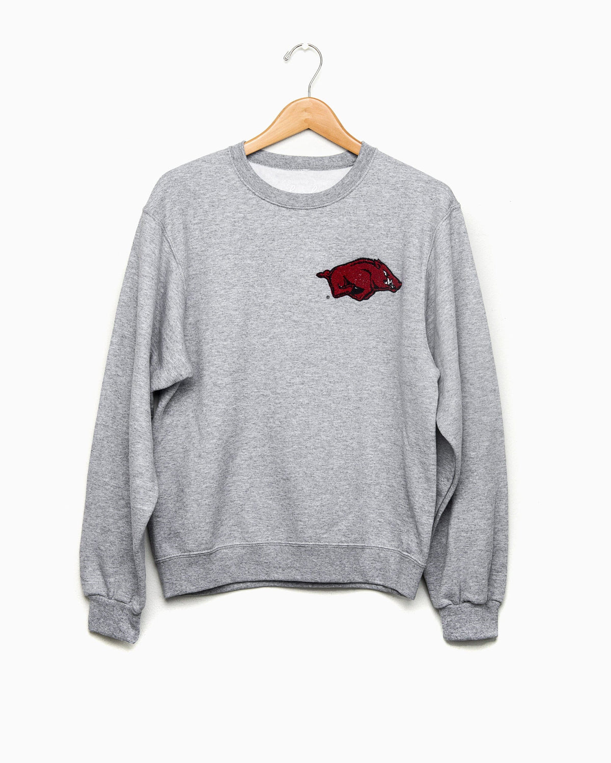 Arkansas Razorbacks Chenille Patch Gray Sweatshirt