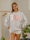Hogs Quilted Puff Ink Ash Gray Sweatshirt