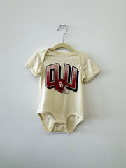 Children's OU Sooners Helmet Fade Ivory Onesie