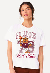 Mississippi State Bulldogs Club Mascot White Ellie Perfect Tee