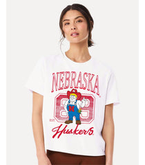 Nebraska Huskers Club Mascot White Ellie Perfect Tee