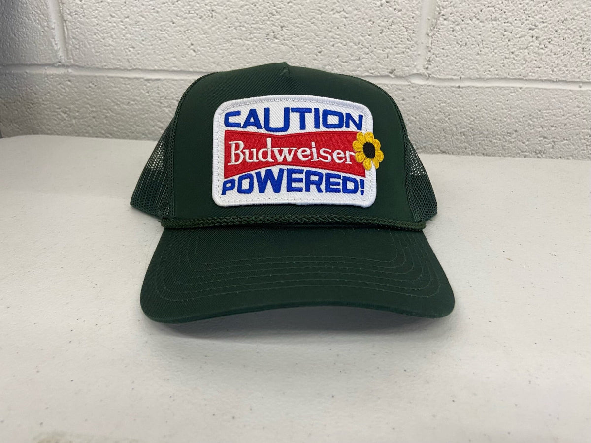Green Budweiser Caution Powered Hat