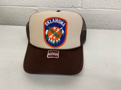 Brown/Khaki Oklahoma Shield Hat