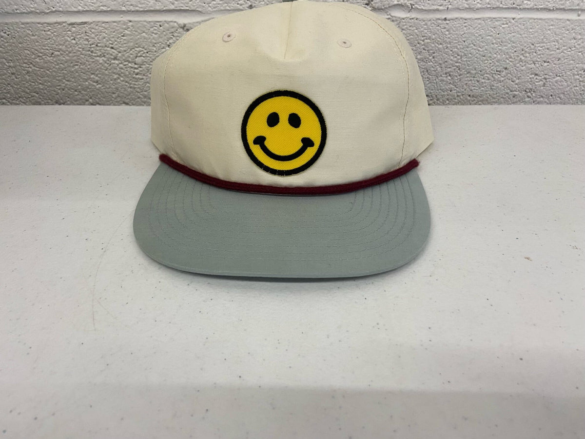 Off White/Gray Smiley Face Hat