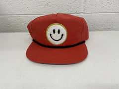 Red Fuzzy Smiley Face Hat