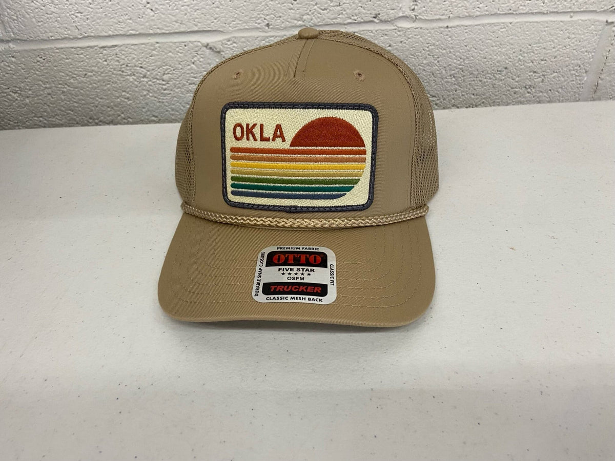 Khaki OKLA Stripe Sun Hat