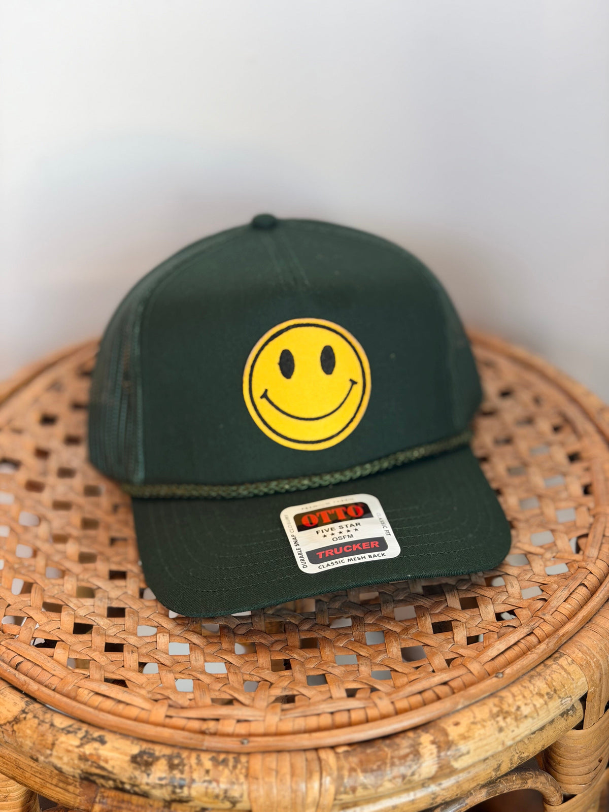 Smiley Green Trucker Hat