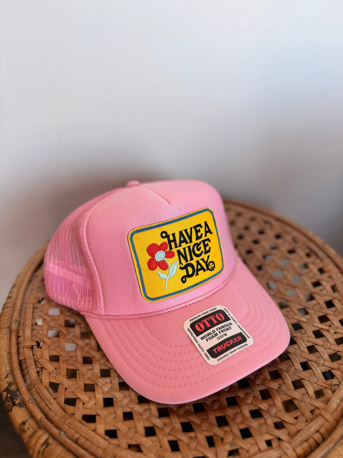Have A Nice Day Trucker Hat (Pink)