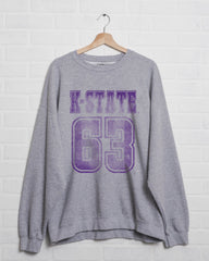 KSU Wildcats Player Ash Gray Thrifted Sweatshirt