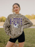 KSU Wildcats Helmet Fade Camo Weekend Mock Neck Sweatshirt