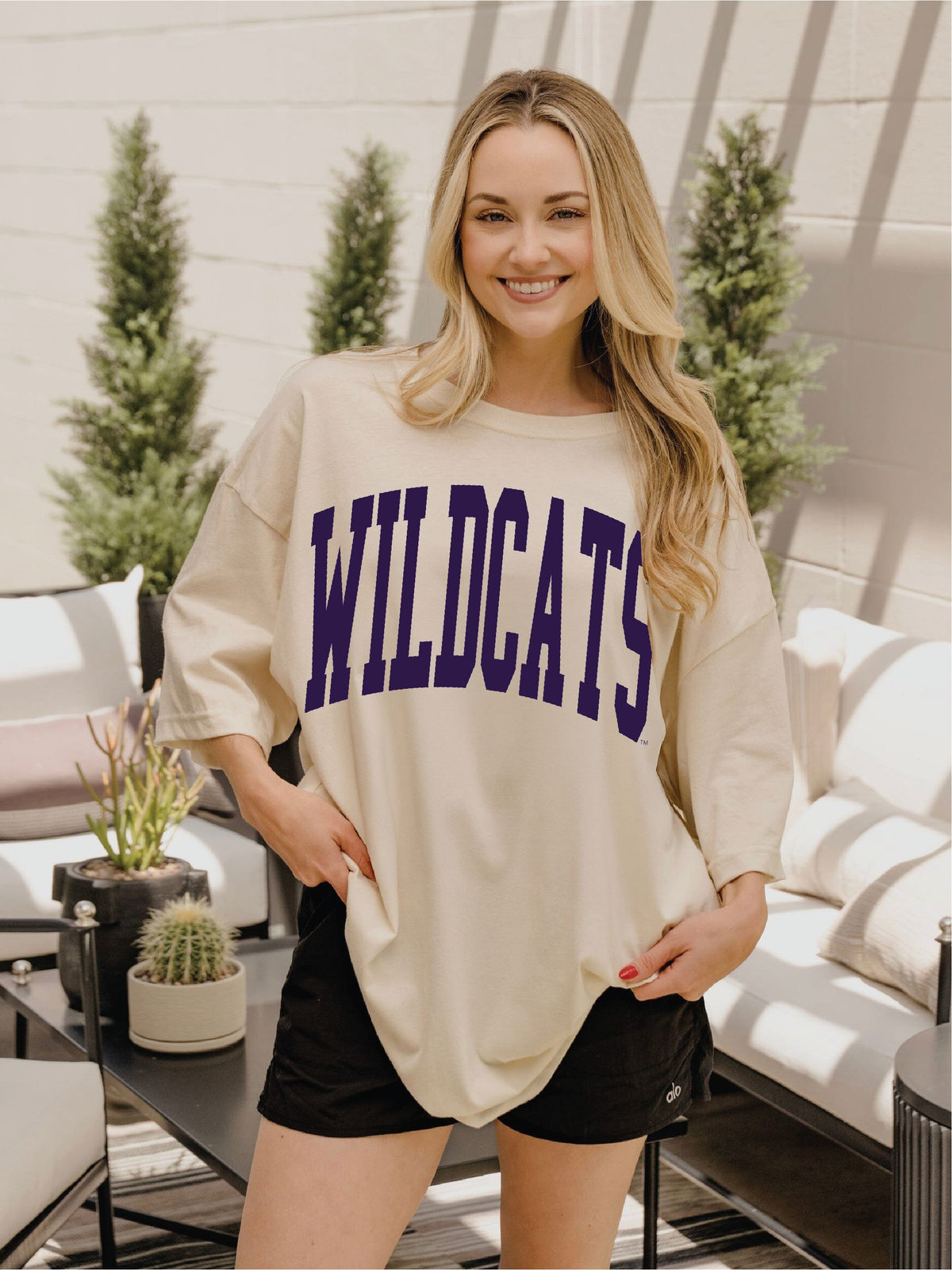 KSU Wildcats Tall Boy Off White One Size Tee