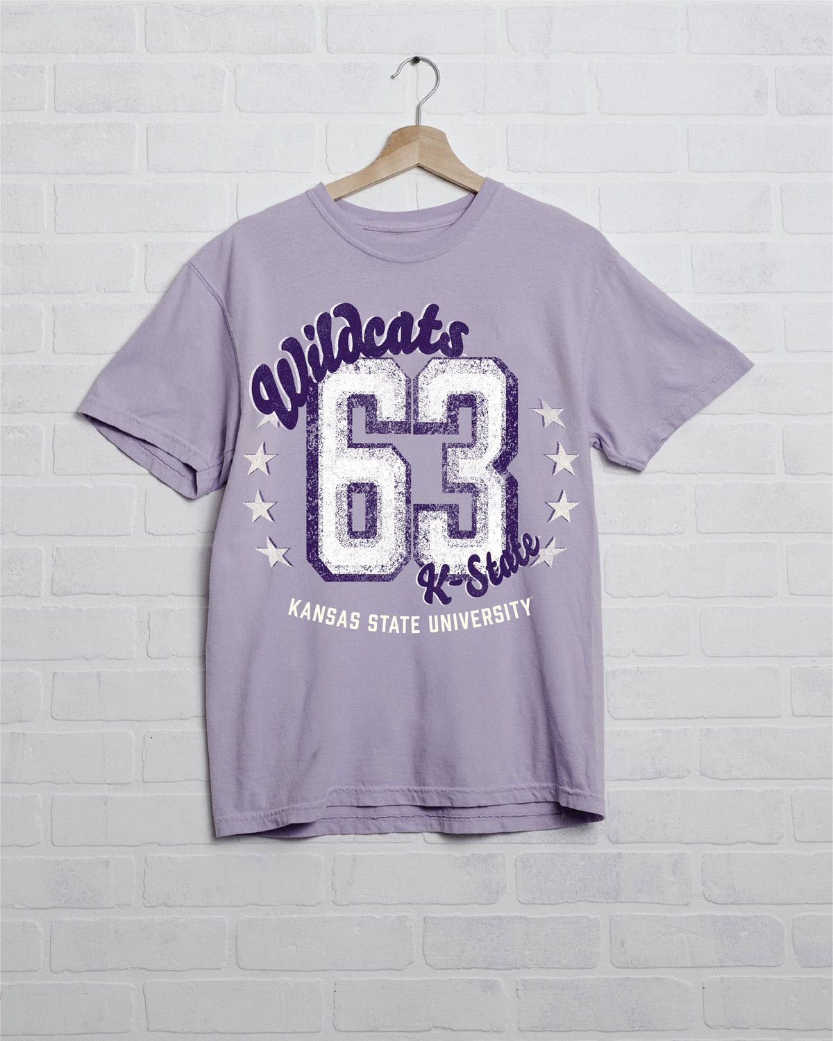 KSU Wildcats Jersey Patch Lilac Heavyweight Tee