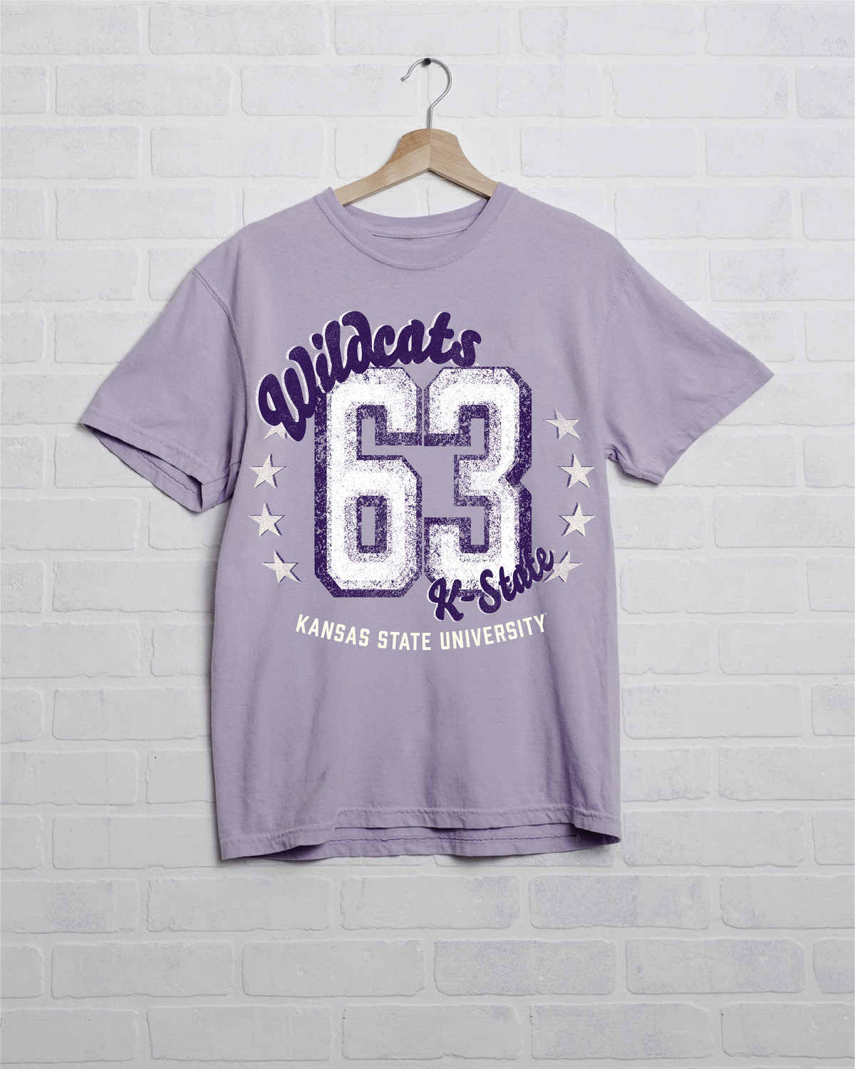 KSU Wildcats Jersey Patch Lilac Heavyweight Tee