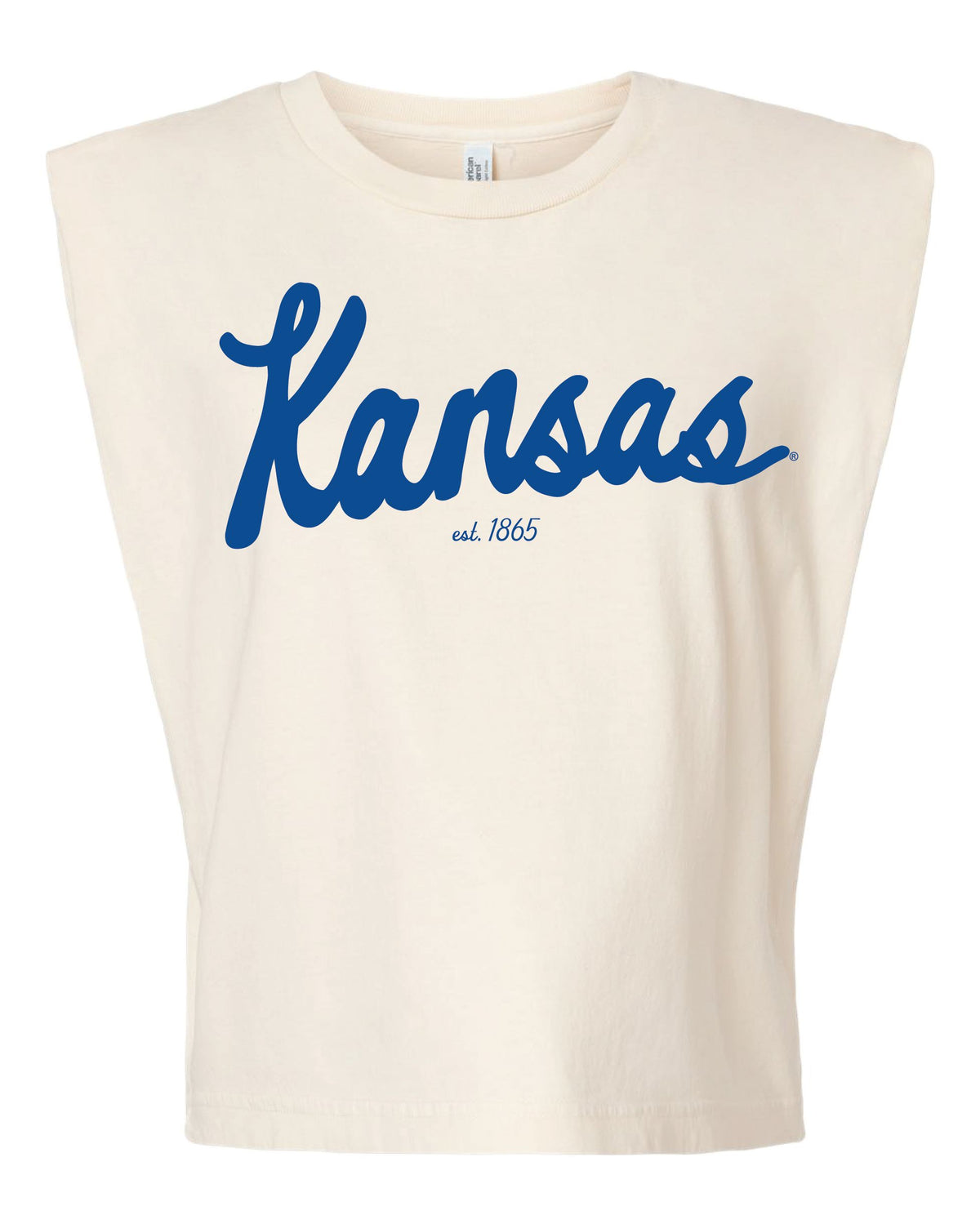 KU Jayhawks Bold Script Off White Tank