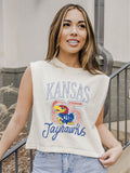 KU Jayhawks Club Mascot Off White Tank