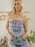 KU Jayhawks Football Icon Gray Tube Top