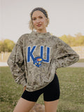 KU Jayhawks Helmet Fade Camo Weekend Mock Neck Sweatshirt